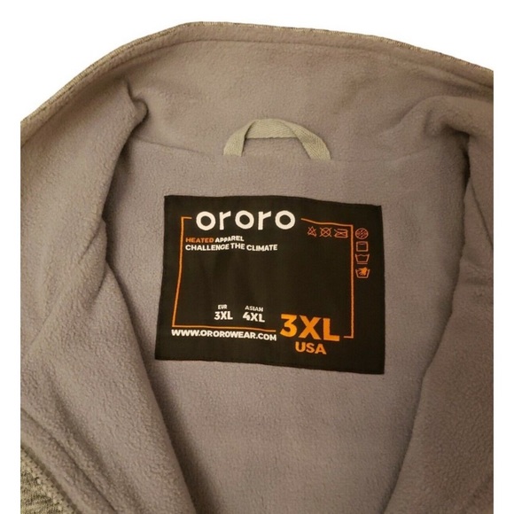 NWT Ororo Heather Grey Full Zip Heated Vest Size 3X - Picture 4 of 6